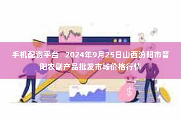 手机配资平台 2024年9月25日山西汾阳市晋阳农副产品批发市场价格行情