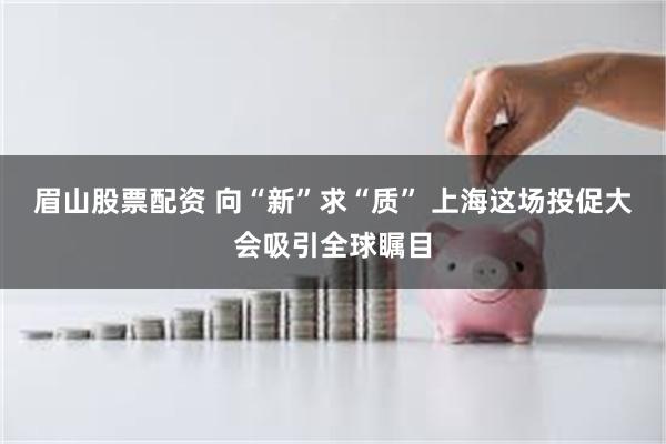 眉山股票配资 向“新”求“质” 上海这场投促大会吸引全球瞩目