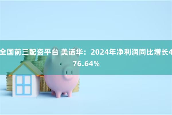 全国前三配资平台 美诺华：2024年净利润同比增长476.64%