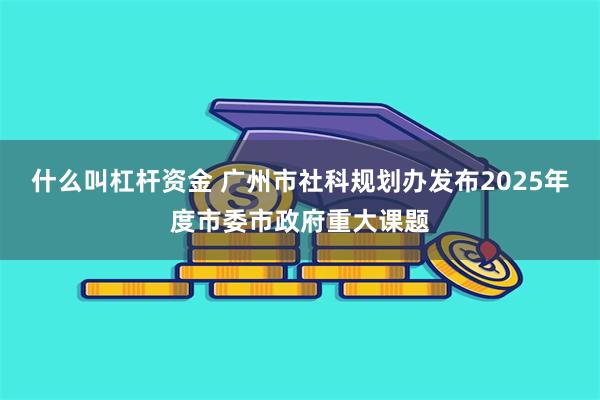 什么叫杠杆资金 广州市社科规划办发布2025年度市委市政府重大课题