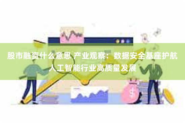 股市融资什么意思 产业观察：数据安全基座护航人工智能行业高质量发展